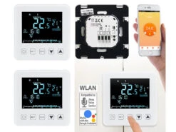 Revolt Elesion Thermostat:2er-Set WLAN-Thermostate Für Fußbodenheizungen, Für Siri, Alexa & GA