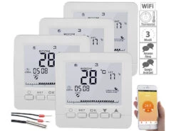 Revolt Raumthermostat:4er-Set WLAN-Thermostate Für Fußbodenheizung, Für Siri, Alexa & GA