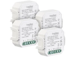 Luminea Home Control WLAN-Schalter Alexa:4er-Set WLAN-Unterputz-2-Kanal-Lichtschalter Mit App & Sprachsteuerung