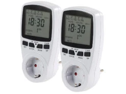 Revolt Zeitschaltuhr Steckdose:2er-Set Digitale Zeitschaltuhren Mit XXL-Display