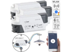 Revolt Smart-Switch Alexa:3er-Set Funk-Empfänger KFS-200.rc, Amazon Alexa & Google Assistant