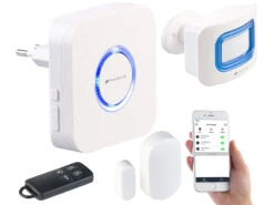 VisorTech WiFi Alarmanlage:4-teilige WLAN-Alarmanlage, Alexa-kompatibel, Für Bis 50 Sensoren, App -Pearl Shop nx4406 5