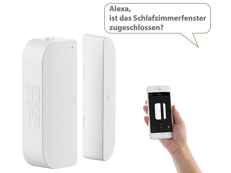 Luminea Home Control Türsensor:WLAN-Tür & Fensteralarm, Sicherung, Komp. Zu Alexa & Google Assistant 5 Luminea Home Control Türsensor:WLAN-Tür & Fensteralarm, Sicherung, Komp. Zu Alexa & Google Assistant – Bild 3