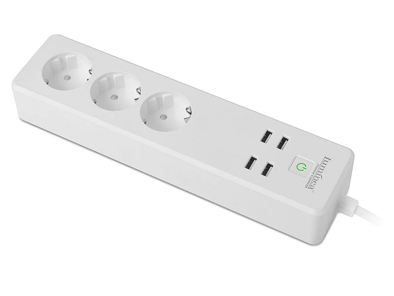 Luminea Home Control WLAN Steckerleiste:WLAN-Steckdosenleiste, 4x USB, Für Siri, Alexa & Google Assistant, 16A 5 Luminea Home Control WLAN Steckerleiste:WLAN-Steckdosenleiste, 4x USB, Für Siri, Alexa & Google Assistant, 16A – Bild 3
