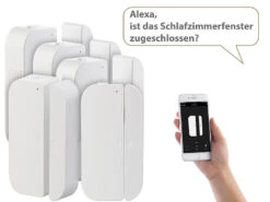 Luminea Fenstersensoren:5er-Set WiFi Tür & Fensteralarm, Alexa Und Google Assistant Komp. 17 Luminea Fenstersensoren:5er-Set WiFi Tür & Fensteralarm, Alexa Und Google Assistant Komp. -Pearl Shop nx4480 5