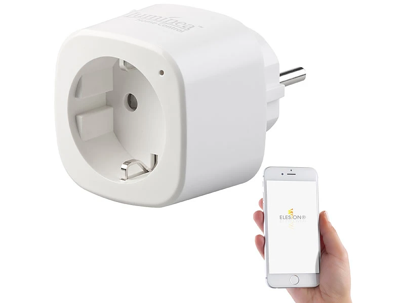 Luminea Home Control Elesion Steckdose:2er-Set WLAN-Steckdosen, Amazon Alexa & Google Assistant Komp., 16 A 7 Luminea Home Control Elesion Steckdose:2er-Set WLAN-Steckdosen, Amazon Alexa & Google Assistant Komp., 16 A – Bild 5