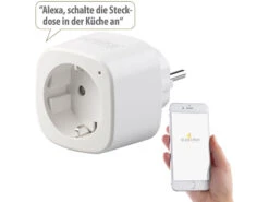 Luminea Home Control WiFi Steckdose:WLAN-Steckdose Mit App, 16 A, Komp. Zu Siri, Alexa & Google Assistant -Pearl Shop nx4491 22