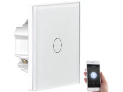 Luminea Home Control Wechselschalter:2er-Set Touch-WLAN-Lichtschalter, Für Siri, Alexa & Google Assistant -Pearl Shop nx4503 8