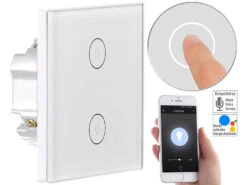 Luminea Home Control Touch Lichtschalter:2er-Set Touch-Doppel-Lichttaster, Komp. Zu Alexa & Google Assistant 19 Luminea Home Control Touch Lichtschalter:2er-Set Touch-Doppel-Lichttaster, Komp. Zu Alexa & Google Assistant -Pearl Shop nx4505 7 1