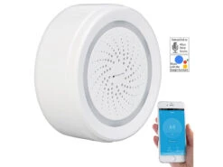 VisorTech Elesion Sirene:2er-Set Alarm-Sirene Mit WLAN & App, Komp. Zu Alexa & Google Assistant -Pearl Shop nx4508 13 1