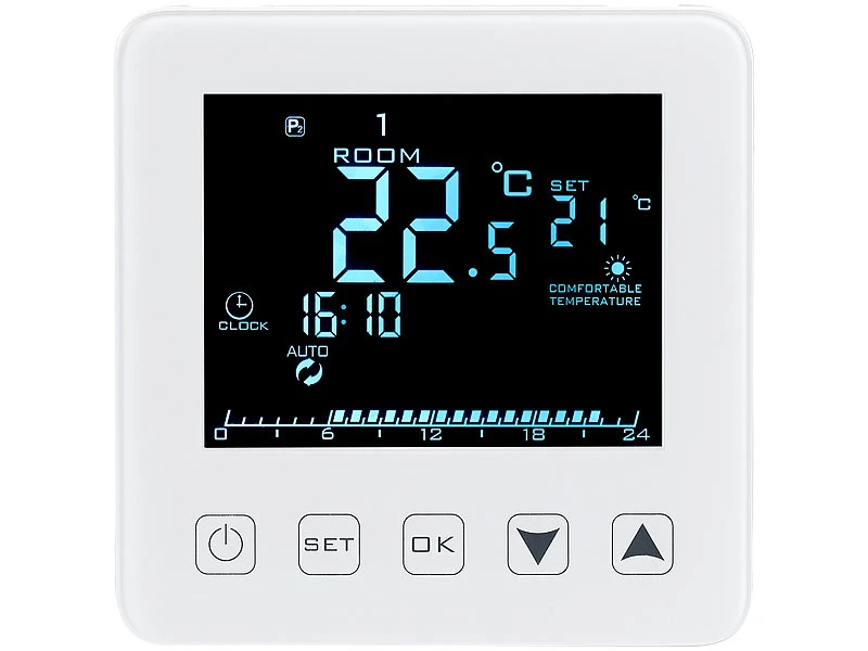 Revolt Heizungsthermostat Wand:Wand-Thermostat Für Fußbodenheizung, LCD, Touch-Tasten, Programmierbar 4 Revolt Heizungsthermostat Wand:Wand-Thermostat Für Fußbodenheizung, LCD, Touch-Tasten, Programmierbar – Bild 2