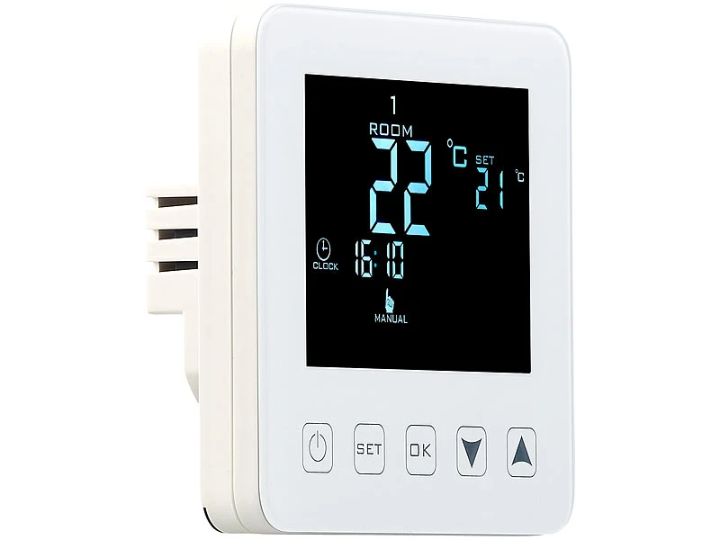 Revolt Raumthermostat Digital:2er-Set Wand-Thermostate Für Fußbodenheizung, LCD, Touch-Tasten 10 Revolt Raumthermostat Digital:2er-Set Wand-Thermostate Für Fußbodenheizung, LCD, Touch-Tasten – Bild 8