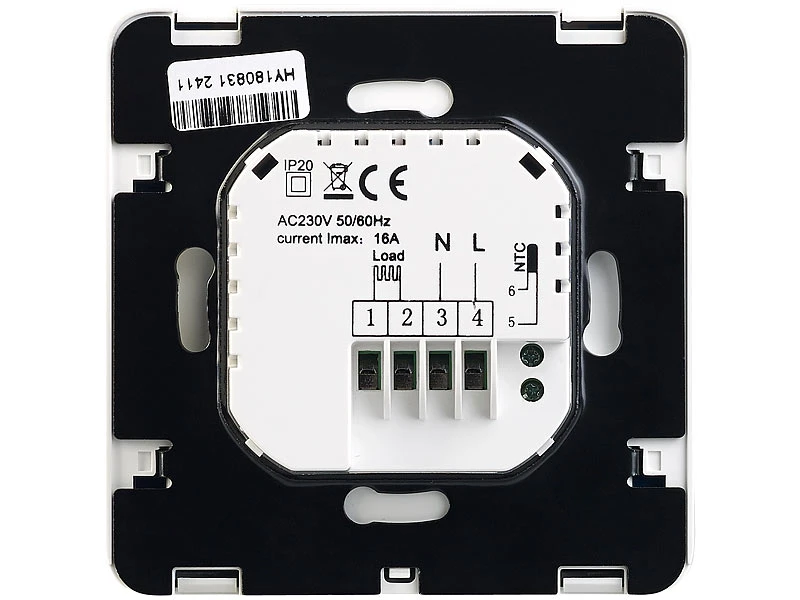 Revolt Raumthermostat Digital:2er-Set Wand-Thermostate Für Fußbodenheizung, LCD, Touch-Tasten 9 Revolt Raumthermostat Digital:2er-Set Wand-Thermostate Für Fußbodenheizung, LCD, Touch-Tasten – Bild 7
