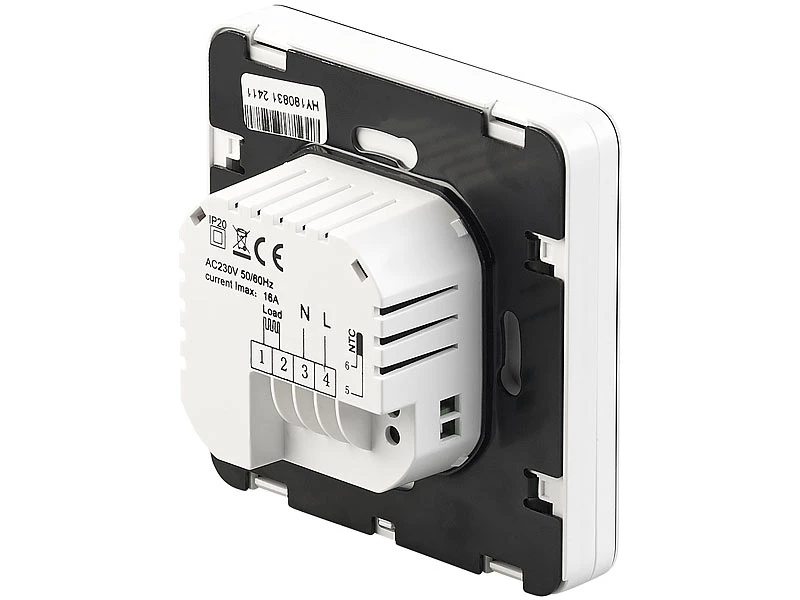 Revolt Raumthermostat Digital:2er-Set Wand-Thermostate Für Fußbodenheizung, LCD, Touch-Tasten 6 Revolt Raumthermostat Digital:2er-Set Wand-Thermostate Für Fußbodenheizung, LCD, Touch-Tasten – Bild 4