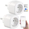 Luminea Home Control Elesion Steckdose:2er-Set WLAN-Steckdosen, Amazon Alexa & Google Assistant Komp., 16 A -Pearl Shop nx4540 0