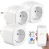 Luminea Home Control WiFi Steckdosen:3er-Set WLAN-Steckdosen, Amazon Alexa & Google Assistant Komp., 16 A -Pearl Shop nx4541 0