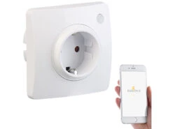 Luminea Home Control WLAN Steckdose Up:WLAN-Unterputz-Steckdose Mit App, Für Siri, Alexa & Google Assistant