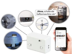 Luminea Home Control WiFi Schalter:WLAN-Schalter Für Licht & Co., Für Siri, Alexa & Google Assistant, 10A -Pearl Shop nx4592 20