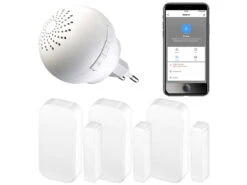 VisorTech Gateway:4-teiliges WLAN-Alarmsystem Für Funkgeräte, 3x Fenster-/Türsensor, App