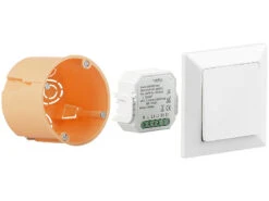 Luminea Home Control Smart Schalter:2er-Set WLAN-Unterputz-Lichtschalter, App, Für Siri, Alexa&Google Ass. -Pearl Shop nx4651 2