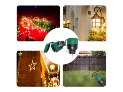 Luminea Home Control Zeitschaltuhr Außen:2er-Set Outdoor-WLAN-Steckdosen F. Alexa, Siri & Google Assistant, 16A -Pearl Shop nx4655 8 3