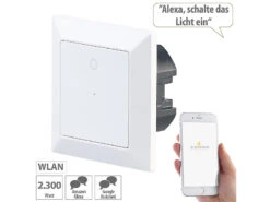 Luminea Home Control Elesion Schalter:2er-Set WLAN-Lichttaster, App, Komp. Zu Siri, Alexa & Google Assistant -Pearl Shop nx4656 5