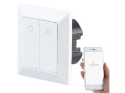 Luminea Home Control WLAN Taster:Doppel-Lichttaster Mit WLAN, App, Für Siri, Alexa & Google Assistant 10 Luminea Home Control WLAN Taster:Doppel-Lichttaster Mit WLAN, App, Für Siri, Alexa & Google Assistant -Pearl Shop nx4659 4 1