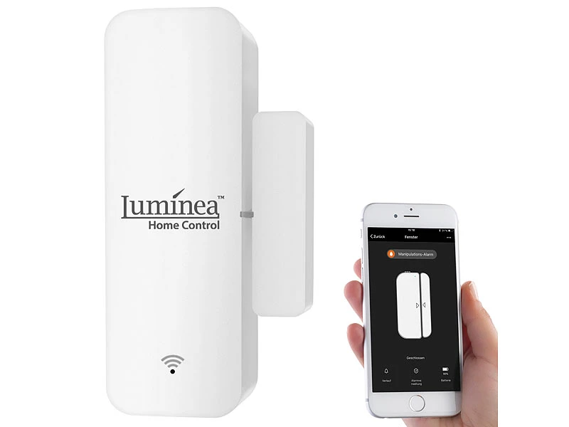 Luminea Home Control Türkontakt WLAN:3er-Set WLAN-Tür- & Fensteralarm Mit App, Für Alexa & Google Assistant 10 Luminea Home Control Türkontakt WLAN:3er-Set WLAN-Tür- & Fensteralarm Mit App, Für Alexa & Google Assistant – Bild 8