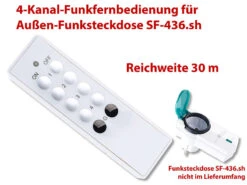 CASAcontrol Funksteckdose Dimmbar:4-Kanal-Funkfernbedienung Für Außen-Funksteckdose SF-436.sh, 30 M
