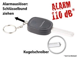 VisorTech Schlüsselalarm:2er-Set Personenalarm Im Autoschlüssel-Design, 110-dB-Sirene, Kuli -Pearl Shop nx5666 7 1