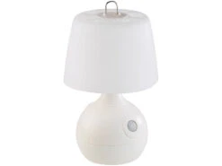 Lunartec Nachttischlampe Kabellos:2er-Set LED-Tischlampe, PIR- & Licht-Sensor, Warm- & Tageslichtweiß -Pearl Shop nx5737 0