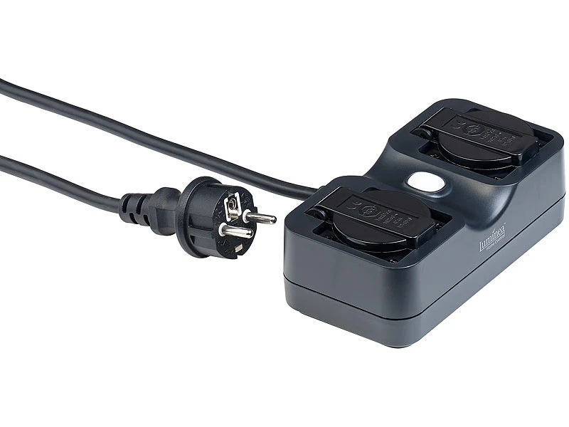 Luminea Home Control WLAN Aufputz Steckdose:2-fach-WLAN-Outdoor-Steckdosenleiste, App, Sprachsteuerung, 15 A, IP44 5 Luminea Home Control WLAN Aufputz Steckdose:2-fach-WLAN-Outdoor-Steckdosenleiste, App, Sprachsteuerung, 15 A, IP44 – Bild 3