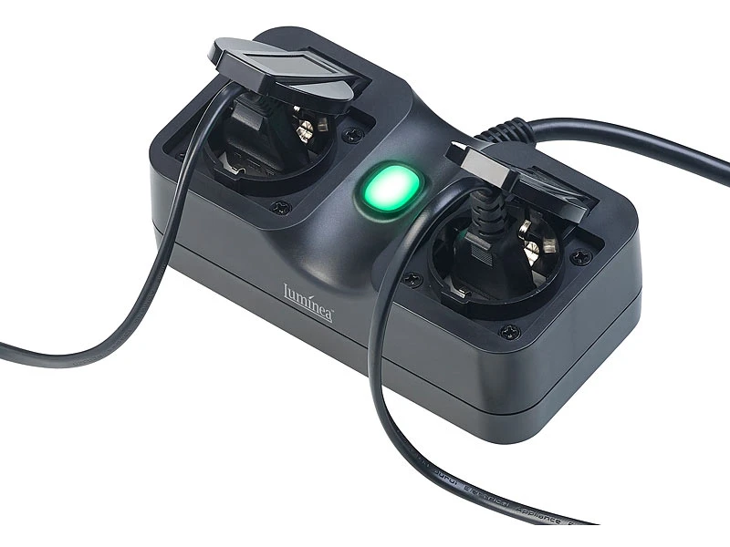 Luminea Home Control WLAN Aufputz Steckdose:2-fach-WLAN-Outdoor-Steckdosenleiste, App, Sprachsteuerung, 15 A, IP44 10 Luminea Home Control WLAN Aufputz Steckdose:2-fach-WLAN-Outdoor-Steckdosenleiste, App, Sprachsteuerung, 15 A, IP44 – Bild 8