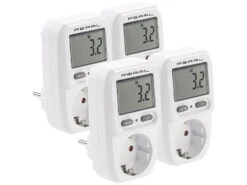 Revolt Energiekostenmessgerät:4er-Set Digitale Energiekosten-Messer & Stromverbrauchs-Zähler