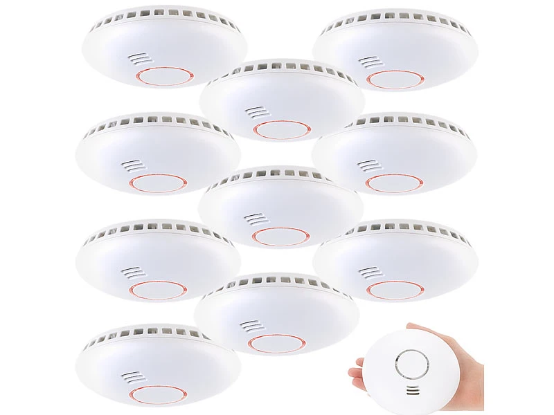 VisorTech Rauchmelder Vernetzt:Vernetzbarer Funk-Hitze- & Rauchwarnmelder RWM-460.f, 85 DB, 10er-Set 3 VisorTech Rauchmelder Vernetzt:Vernetzbarer Funk-Hitze- & Rauchwarnmelder RWM-460.f, 85 DB, 10er-Set