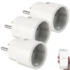 Luminea Home Control Zeitschaltuhr Mit App:3er-Set Mini WLAN-Steckdose, App, F. Amazon Alexa, Google Assist., 16A -Pearl Shop zx2866 1