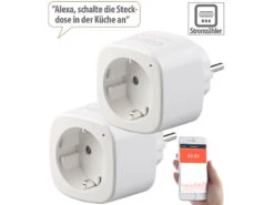 Luminea Home Control Energiemessgerät WLAN:2er-Set WLAN-Steckdosen, Amazon Alexa & Google Assistant Komp., 16 A 18 Luminea Home Control Energiemessgerät WLAN:2er-Set WLAN-Steckdosen, Amazon Alexa & Google Assistant Komp., 16 A -Pearl Shop zx2899 6