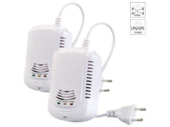 VisorTech Gasmelder Propan:2er-Set Multi-Gasmelder Für Haushaltsübliche Gase, Mit 3 LEDs, 85 DB