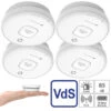 VisorTech Rauchmelder 10 Jahre:4er-Set Fotoelektrische Rauchwarnmelder Mit 10-J.-Batterie, 85 DB, VdS -Pearl Shop zx3066 2