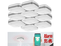 VisorTech Feuermelder:10er-Set WLAN-Design-Rauchmelder Mit Weltweiter App-Benachrichtigung -Pearl Shop zx3153 0