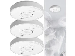 VisorTech Rauchmelder Vernetzbar:3er-Set Drahtlos Vernetzbare Funk-Rauchwarnmelder, 85 DB -Pearl Shop zx3154 7