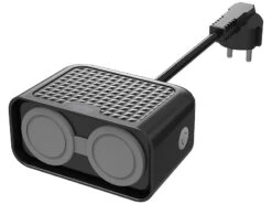 Luminea Home Control Aussensteckdose:Outdoor-WLAN-2-fach-Steckdose Komp. Zu Amazon Alexa & Google Assistant -Pearl Shop zx5000 0 1