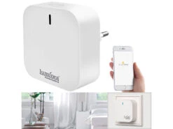 Luminea Home Control Smarter Schalter Aufsatz:Schalt-Aufsatz Für Kippschalter & Taster, Bluetooth Mit WLAN Gateway -Pearl Shop zx5012 16