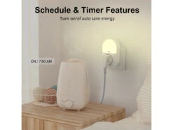 Luminea Home Control Nachtlicht-Lampen:WLAN-Steckdose Mit Smartem LED-Nachtlicht, App & Sprachsteuerung, 16 A -Pearl Shop zx5046 5