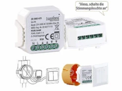 Luminea Home Control WLAN Rolladenschalter:2er-Set WLAN-Unterputzmodule Für Smarte Rollladen, App & Sprachbefehl -Pearl Shop zx5082 4