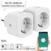 Luminea Home Control Smarte Steckdose:2er-Set WLAN-Steckdosen, Apple-HomeKit-zertifiziert, Sprachsteuerung -Pearl Shop zx5134 16