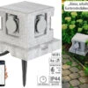 Royal Gardineer Steckdosenstein:4-fach-WLAN-Garten-Steckdose, App, Sprachbefehl, 16 A, 3.680 W, IP44 -Pearl Shop zx5138 9