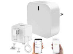Luminea Home Control Smarter Schalter Aufsatz:Schalt-Aufsatz Für Kippschalter & Taster, Bluetooth Mit WLAN Gateway -Pearl Shop zx5159 8