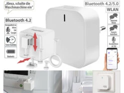 Luminea Home Control Smarter Schalter Aufsatz:Schalt-Aufsatz Für Kippschalter & Taster, Bluetooth Mit WLAN Gateway