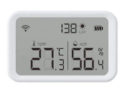 Luminea Home Control WLAN Temperatursensor:3in1-WLAN-Sensor Für Temperatur, Luftfeuchtigkeit Und Helligkeit, App -Pearl Shop zx5200 7